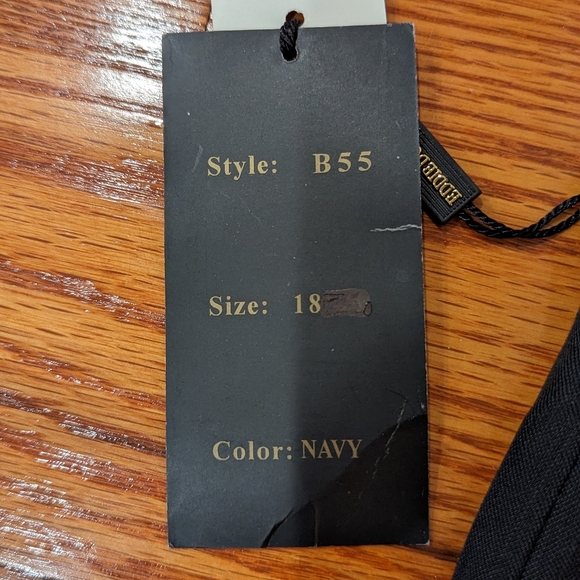 Teen size 18 navy dress pants pleated and cuffed. - Picture 3 of 3